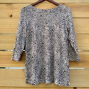 J. Jill Lightweight Animal Print Boat Neck Sweater